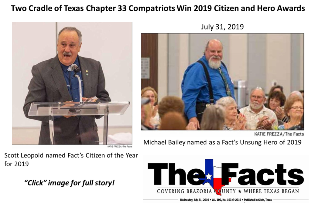 Citizen and Hero Awards 31 Jul 2019 – Cradle of Texas Chapter #33 Sons ...